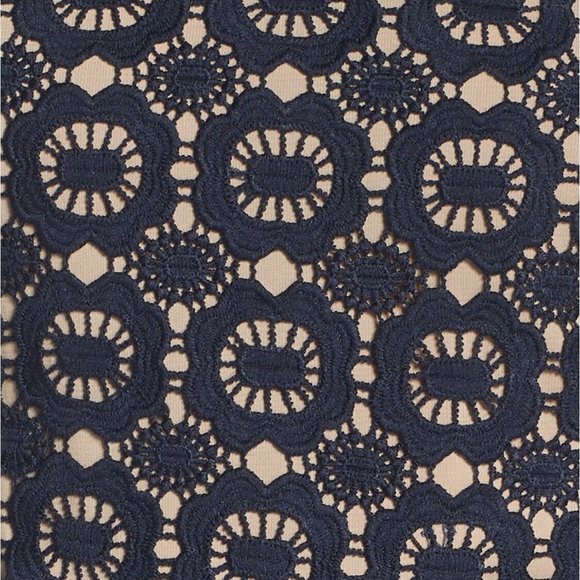 Chelsea28 Velveteen Lace Sheath Dress Ruffles Navy Blue, Medium - Picture 11 of 12